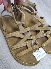 BNWT Zara Beige Suede Leather