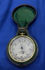 Rare Antique Pocket Barometer + Compass J Brown GLASGOW in fitted box