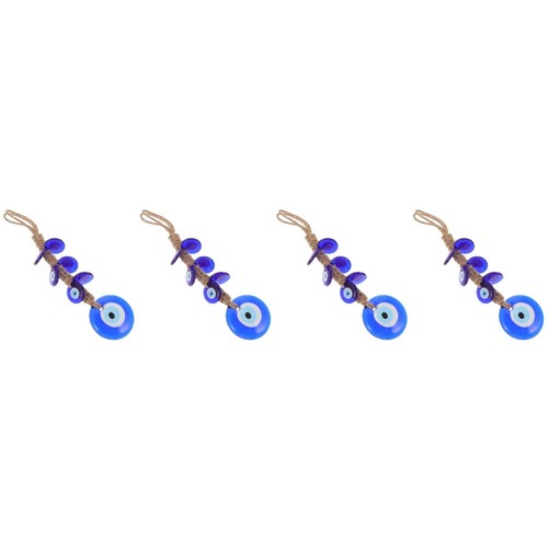4pcs blue glass evil eye - blue,