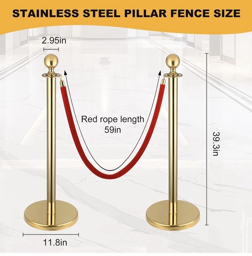 Gold queue barrier posts with - queue,
