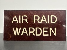 WWII Air Raid Warden Bakelite Door Plaque. Original