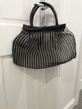 Vintage Black / White Net / Nylon Mesh Handbag