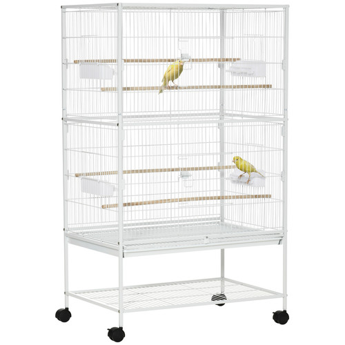 Large bird cage with - bird, rolling