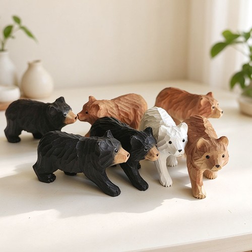 Hand carved wooden bear - hand,