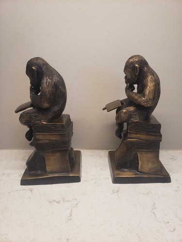 Vtg bronze bookend - bookend, seated