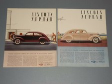 2 1936 LINCOLN ZEPHYR ADS V-12