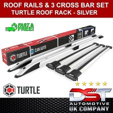 ROOF RACK RAILS & 3 CROSSBAR SET for FORD TRANSIT CUSTOM SILVER SWB