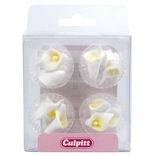 Edible Cake Decoration Mini White Calla Lily Sugar Cupcake Topper