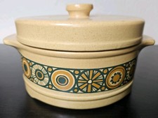 Vintage 70s Kiln Craft Bacchus Lidded Casserole Dish. Retro Cottage Farmhouse