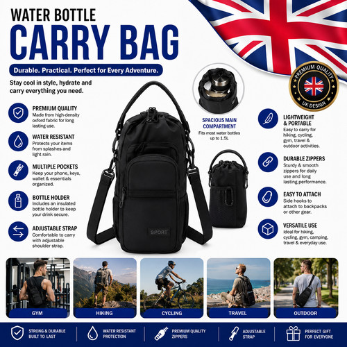 Insulated water bottle holder - water,