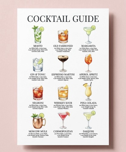 Cocktail guide poster - guide,