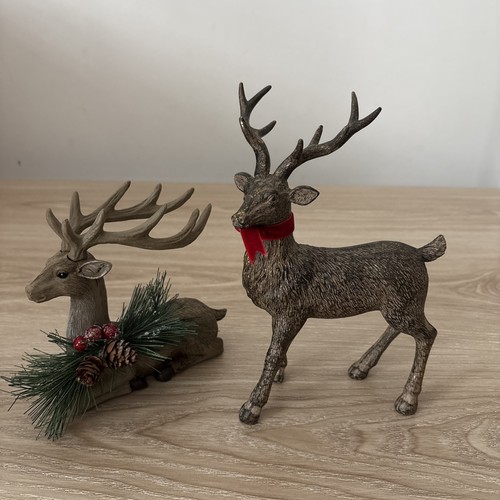 Decorative stag figurines - 2x,