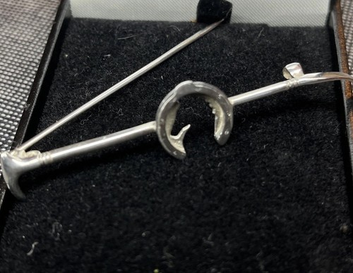 Vintage 925 silver brooch - silver,