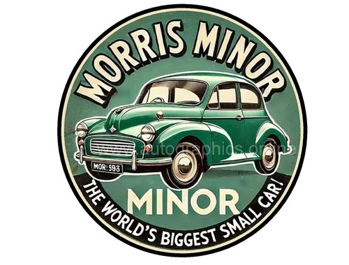 Morris minor cars - round, metal