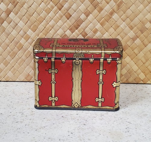 Vintage tea tin chest - vintage,