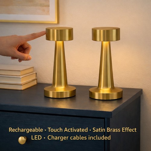 Pair satin brass effect - brass,