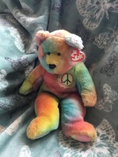 Ty Peace The Bear 1999 Beanie Baby Buddy Complete With Tag