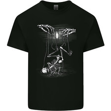 Full Moon Puppet Skeleton Halloween Skull Mens Light Cotton T-Shirt