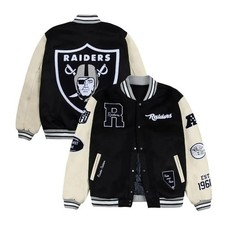 Men's Las Vegas Raider Golf Wang Letterman Black White Varsity Jacket Men Gift