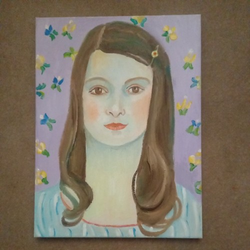 Oil painting portrait girl - oil,