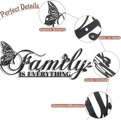 Family signs metal wall - family,