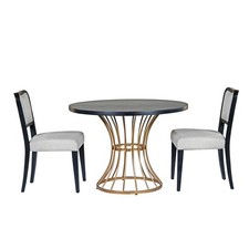 42" Round Dark Oak Dining Set