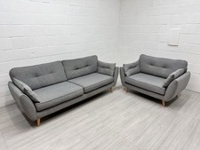 DFS French Connection Zinc Grey 4 Seater + Cuddle Chair Sofas Delivery Available