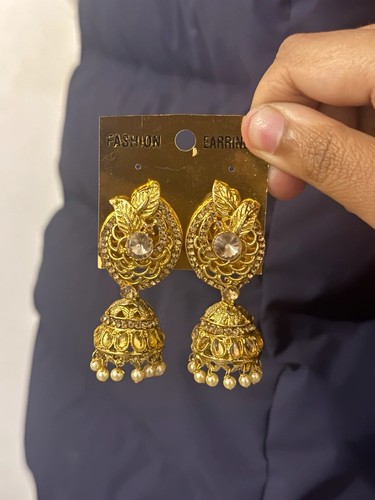 Gold plated jhumka dangle - plated, dangle/drop