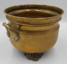 Vintage Brass Cauldron Pot