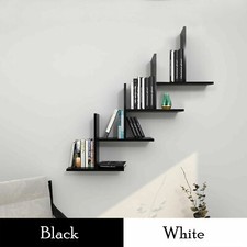 Bookcases Wall Shelving Book Plant Display Shelves CD Rack WHITE BLACK storage