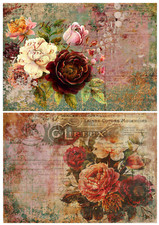 2 Sheets  - A4 Rice Paper Decoupage - Vintage, Victorian, Flowers, Distressed -2