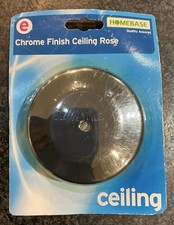Chrome Finish Ceiling Rose.  3.5”/9cm Diameter.  3cm deep. Light Fitting