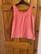Next coral slub vest top  Pocket front size 12  New - no tags