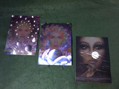 Art card faces - x3, metallic