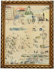 Sigrid Synnergren (1894-1986) 1930's SWEDISH WATERCOLOUR PAINTING - THE SQUARE