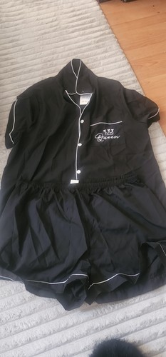 Black satin button - c&d, button-up