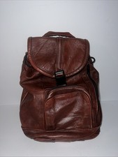 Leather Mini Backpack Brown