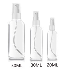 1Pk Plastic Transparent Spray Bottle Refillable Small Travel Mist Empty 20ml