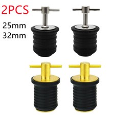 2X Boat Drain Plug Rubber Stainless Steel/Brass Twist Hull Drain Plugs 25mm/32mm
