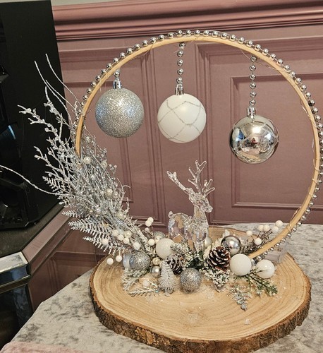Christmas snowy bauble - snowy,