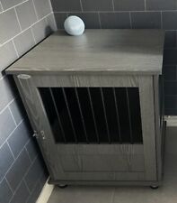 PawHut Dog Crate Kennel Cage for Small Dog, Indoor End Table, Grey