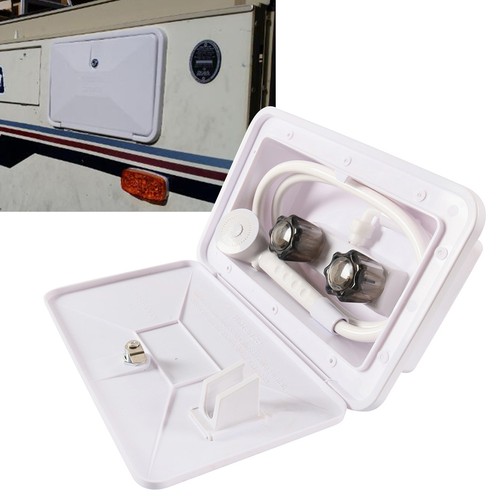 White outdoor shower box kit - shower,