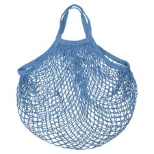 Cotton Mesh Bag, 15x13.8" Mesh Net String Grocery Bags Dark Blue