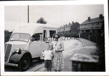 1950's Ford Thames Mobile Shop Van & Customers Ohoto 3.25 x 2.25 Inch