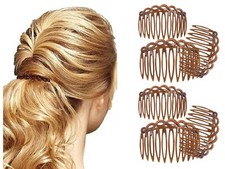 4 Pack 6.5 cm Tort Brown Side Hair Combs Slides Clips Hair Accessories