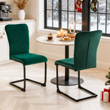 Set of 2/4/6 Dining Chairs Velvet Padded Seat Metal Frame Office Home Furniture