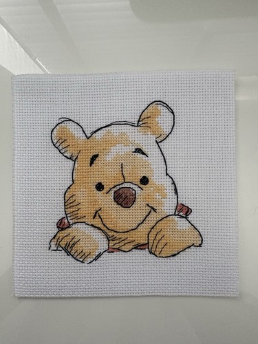 Handmade cross stitch winnie - stitch,