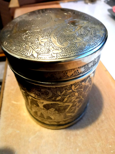 Antique japanese brass tobacco - antique,