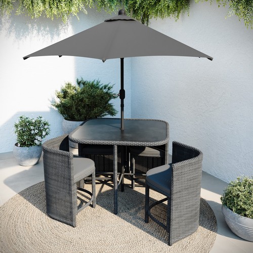 Seater grey rattan cube - 4,