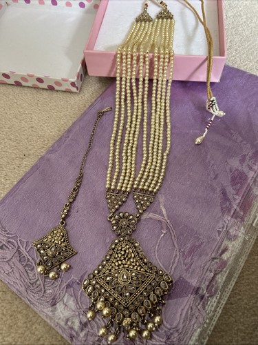 Indian kundan long - necklace, &